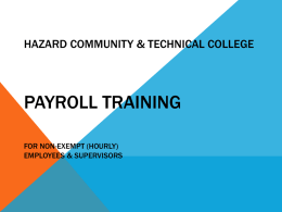 Hazard CommunitTC Payroll Training