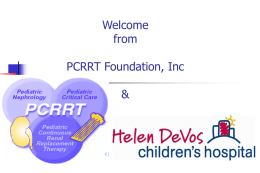 Welcome from PCRRT Foundation, Inc