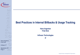 Best practices in Internal Billbacks & Usage Tracking Hans