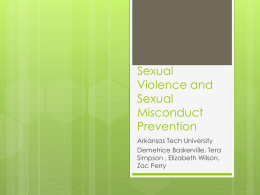 Sexual violence and sexual misconduct prevention