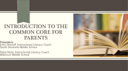 Introduction to the Common core for parents