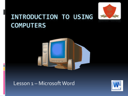 Introduction to using computers