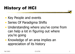 History of HCI - Gunadarma University