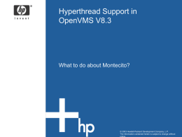 Hyperthread Support in OpenVMS V8.3