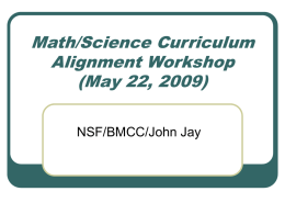 Math/Science Curriculum Alignment
