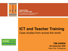 ICTs and Teacher Training - FIT
