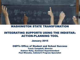 Indistar Action Planning Tool Orientation for Washington