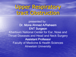 Upper Respiratory tract Obstruction