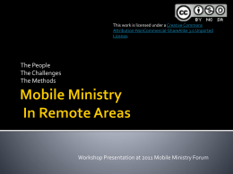 Mobile Ministry In Remote Areas