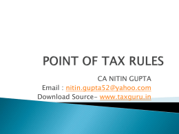 POINT OF TAX RULES