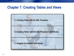 Module 7: Creating Tables and Views