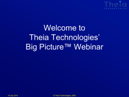 Webinar - Theia Technologies