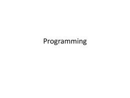 Programming - University of Kentucky