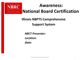 Awareness National Board Certification