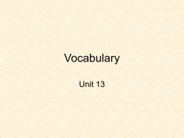 Vocabulary - Mrs. O's Brit Lit Webpage