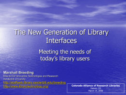 The Millennial Generation Joins the Library Community