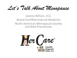 2012 Menopause Update - Amarillo Diagnostic Clinic, PA