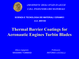 Thermal Barrier Coatings for Aeronautic Engines Turbin Blades