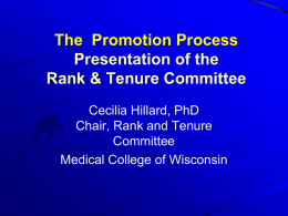 DEPARTMENT OF INTERNAL MEDICINE PROMOTIONS COMMITTEE