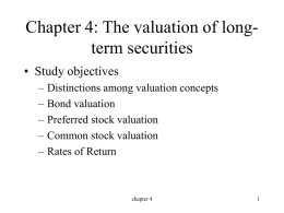 Chapter 4: The valuation of long