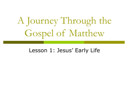 A Journey Through the Gospel of Matthew