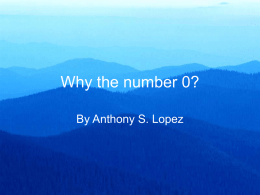 Why the number 0? - Santee Education Complex