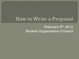How to Write a Proposal
