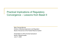 Practical Implications of Regulatory Convergence – Lessons