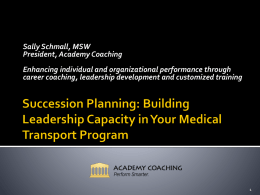 Succession Planning: Building Leadership Capacity in Your