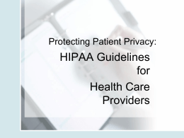 Protecting Patient Privacy: