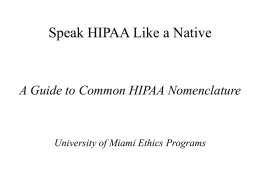 Speak HIPAA Like a Native