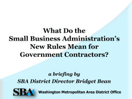 What Do the Small Business Administration