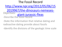 Chapter 17 Section 1 The Fossil Record