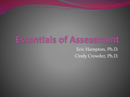 Essentials of Assessment - Indiana State University