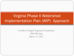 Virginia Discussion on Phase II Watershed Implementation