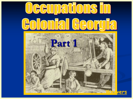Occupations in Colonial Georgia