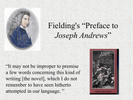 Fielding's “Preface to Joseph Andrews”