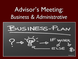 Preliminary Advising Session