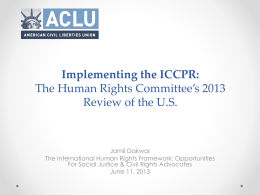 2013 ICCPR Timeline - US Human Rights Network