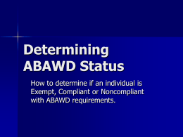 Determining ABAWD Exemptions and Compliance