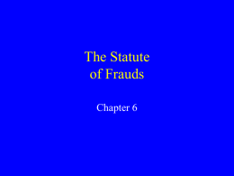 The Statute of Frauds - Villanova University