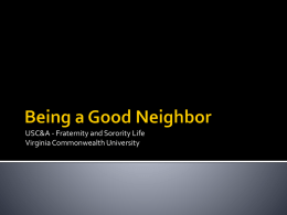 Being a Good Neighbor - Virginia Commonwealth University