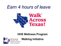 2012 Walk Across Texas! Update State Health Agencies