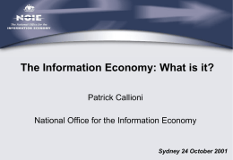 The information economy: what is it?