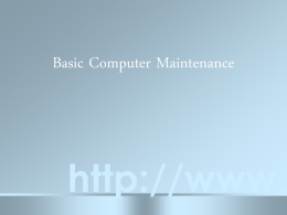 Basic Computer Maintenance PowerPoint