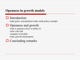 Openness in growth models