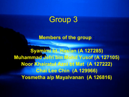 Group 3 - Khairul's Note