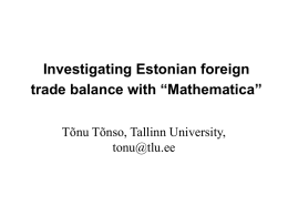 Investigating Estonian foreign trade balance with