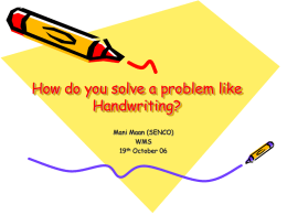 How do your solve a problem like Handwriting?