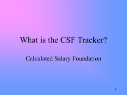 What is the CSF Tracker? - Indiana University Bloomington